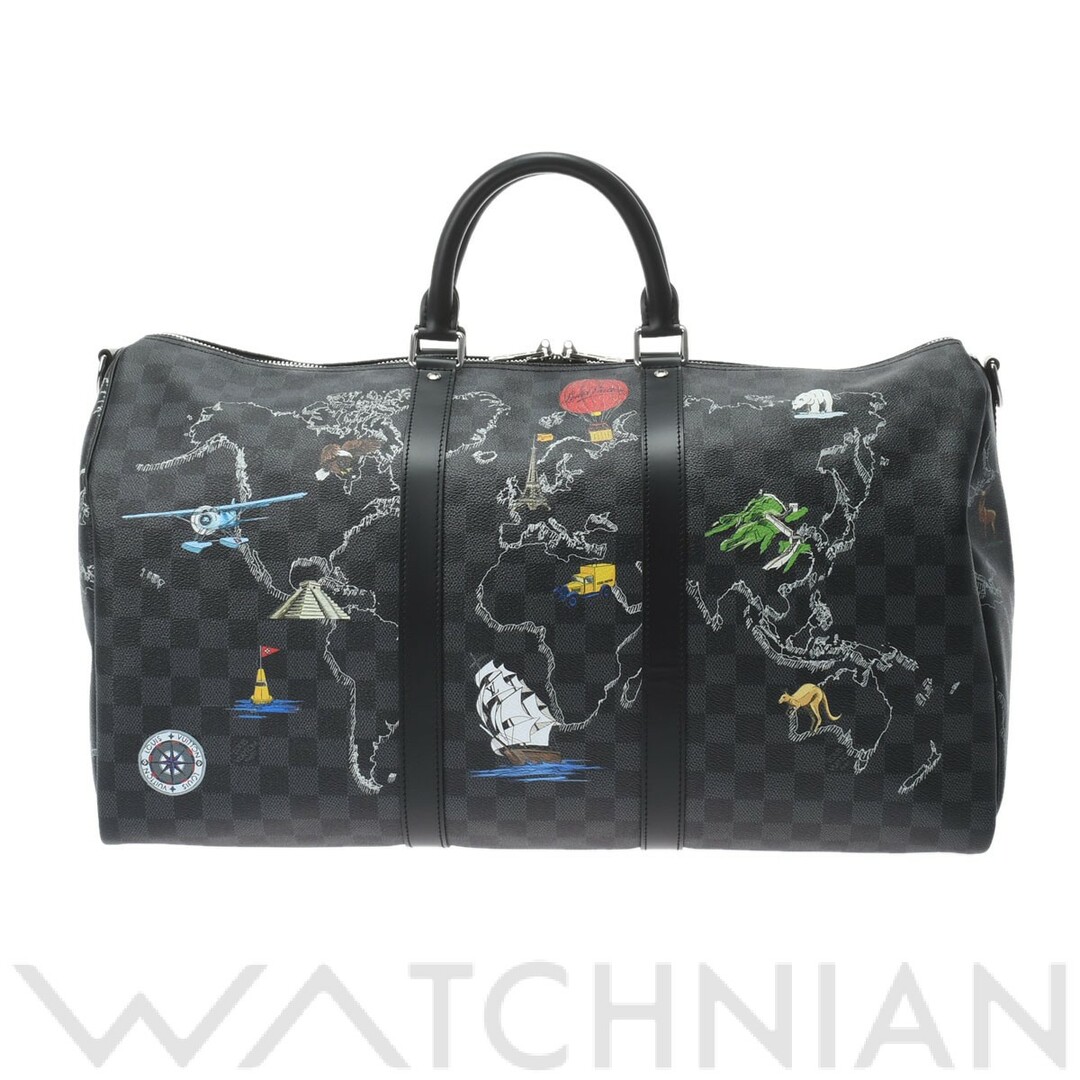 ルイ ヴィトン LOUIS VUITTON N40251 DR2179 メンズ ボストンバッグ ダミエグラフィットマップ ブラック/グレー ダミエグラフィットキャンバス