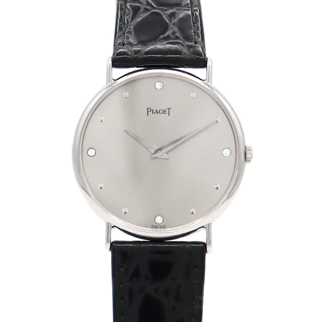 PIAGET ピアジェ 90659 純正ダイヤモンド 4Pダイヤ シルバー K18WG ホワイトゴールド 純正尾錠 社外ベルト レディース ボーイズ メンズ ユニセックス 手巻き【6ヶ月保証】【腕時計】