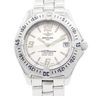 ブライトリング(BREITLING)の電池交換済 BREITLING ブライトリング コルトオーシャン A57350 デイト 500m防水 シルバー SS ステンレス クォーツ レディース【6ヶ月保証】【腕時計】【中古】(腕時計)