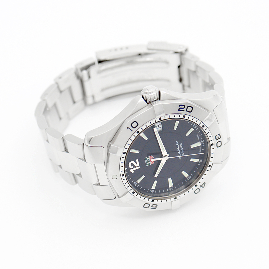 電池交換済 TAG Heuer タグホイヤー アクアレーサー WAF1113 BA0801 300m防水 デイト 紺 ネイビー SS ステンレス メンズ クォーツ【6ヶ月保証】【腕時計】