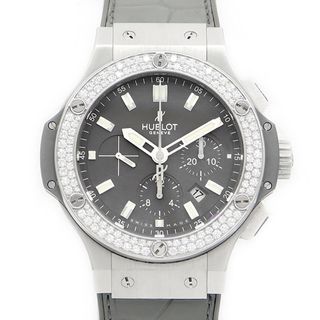 ウブロ(HUBLOT)のHUBLOT ウブロ ビッグバン アールグレイ クロノグラフ 301.ST.5020.GR.1104 44mm デイト 純正ダイヤモンド ダイヤベゼル グレー TI チタン SS ステンレス 純正ベルト 純正尾錠 メンズ 自動巻き ビックバン【6ヶ月保証】【腕時計】【中古】(腕時計(アナログ))