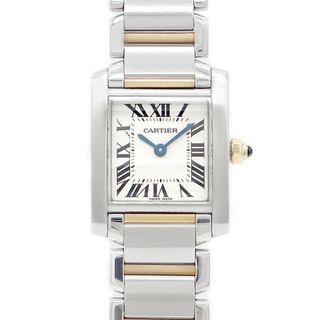 カルティエ(Cartier)の電池交換済 Cartier カルティエ タンクフランセーズ SM W51007Q4 アイボリー ホワイト 白 K18YG イエローゴールド SS ステンレス レディース クォーツ 【6ヶ月保証】【腕時計】【中古】(腕時計)