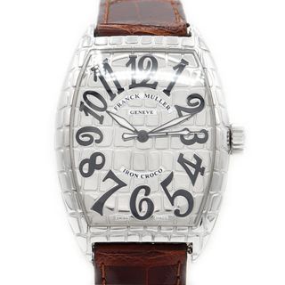 フランクミュラー(FRANCK MULLER)の内部点検済 FRANCK MULLER フランクミュラー トノーカーベックス アイアンクロコ 7880SCIRONCRO シルバー SS ステンレス 純正ベルト 純正尾錠 メンズ 自動巻き トノウ カーベックス【6ヶ月保証】【中古】【腕時計】(腕時計(アナログ))