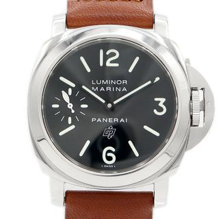 オフィチーネパネライ(OFFICINE PANERAI)のPANERAI パネライ ルミノール マリーナ ロゴ PAM00005 OP6617 44mm 300m防水 スモールセコンド 黒 ブラック SS ステンレス 純正ベルト 純正尾錠 メンズ 手巻き【6ヶ月保証】【腕時計】【中古】(腕時計(アナログ))