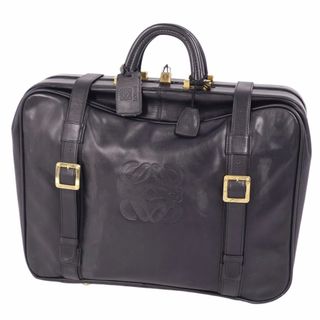 ロエベ(LOEWE)のロエベ LOEWE バッグ トランクバッグ トラベルバッグ ボストンバッグ アナグラム カーフレザー カバン メンズ レディース ブラック(トラベルバッグ/スーツケース)