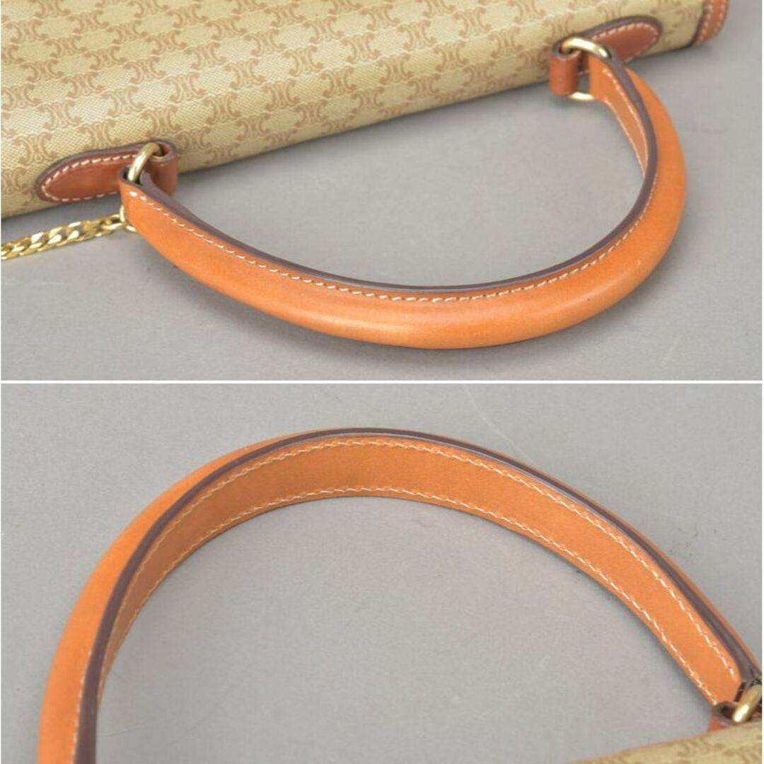 美品 CELINE セリーヌ マカダム ハンドバッグ リング金具 PVC レザー