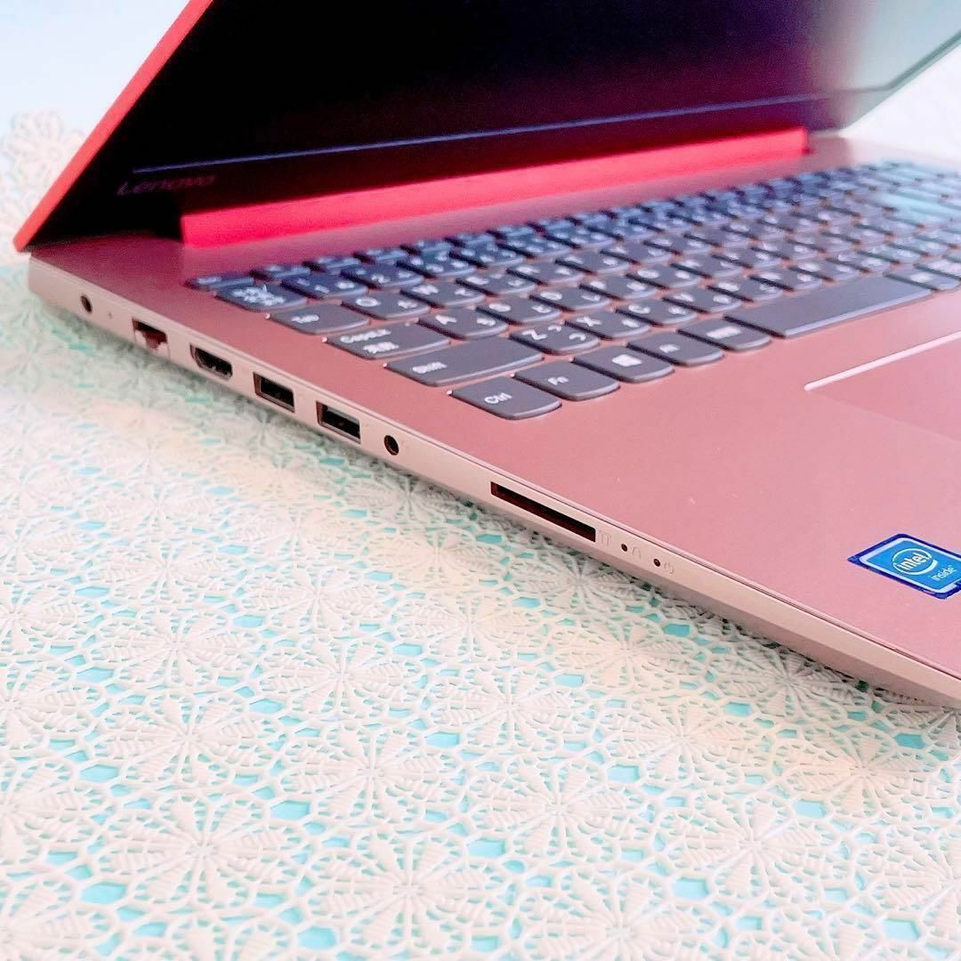 Lenovo - 貴重✨薄型 ピンク オレンジ ノートパソコン❣️カメラ 事務