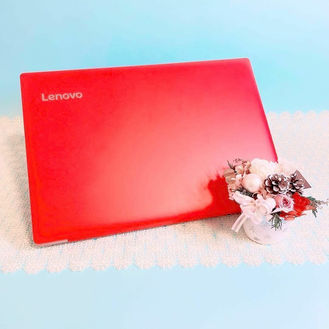 Lenovo - 貴重✨薄型 ピンク オレンジ ノートパソコン❣️カメラ 事務
