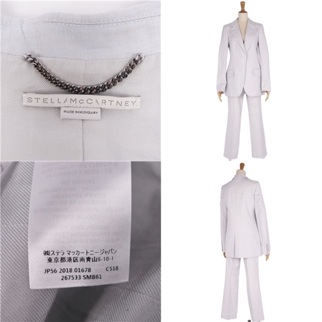 Stella McCartney(ステラマッカートニー)の美品 ステラマッカートニー STELLA McCARTNEY セットアップ パンツスーツ リネン ジャケット パンツ レディース 36(S相当) ライトグレー レディースのフォーマル/ドレス(スーツ)の商品写真