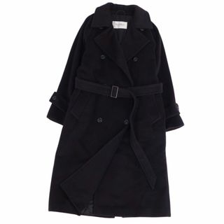 マックスマーラ(Max Mara)の極美品 マックスマーラ Max Mara コート 白タグ ベルト付き ロングコート ダブルブレスト ウール カシミヤ アウター レディース JI38 USA4 GB6(M相当) ブラック(その他)