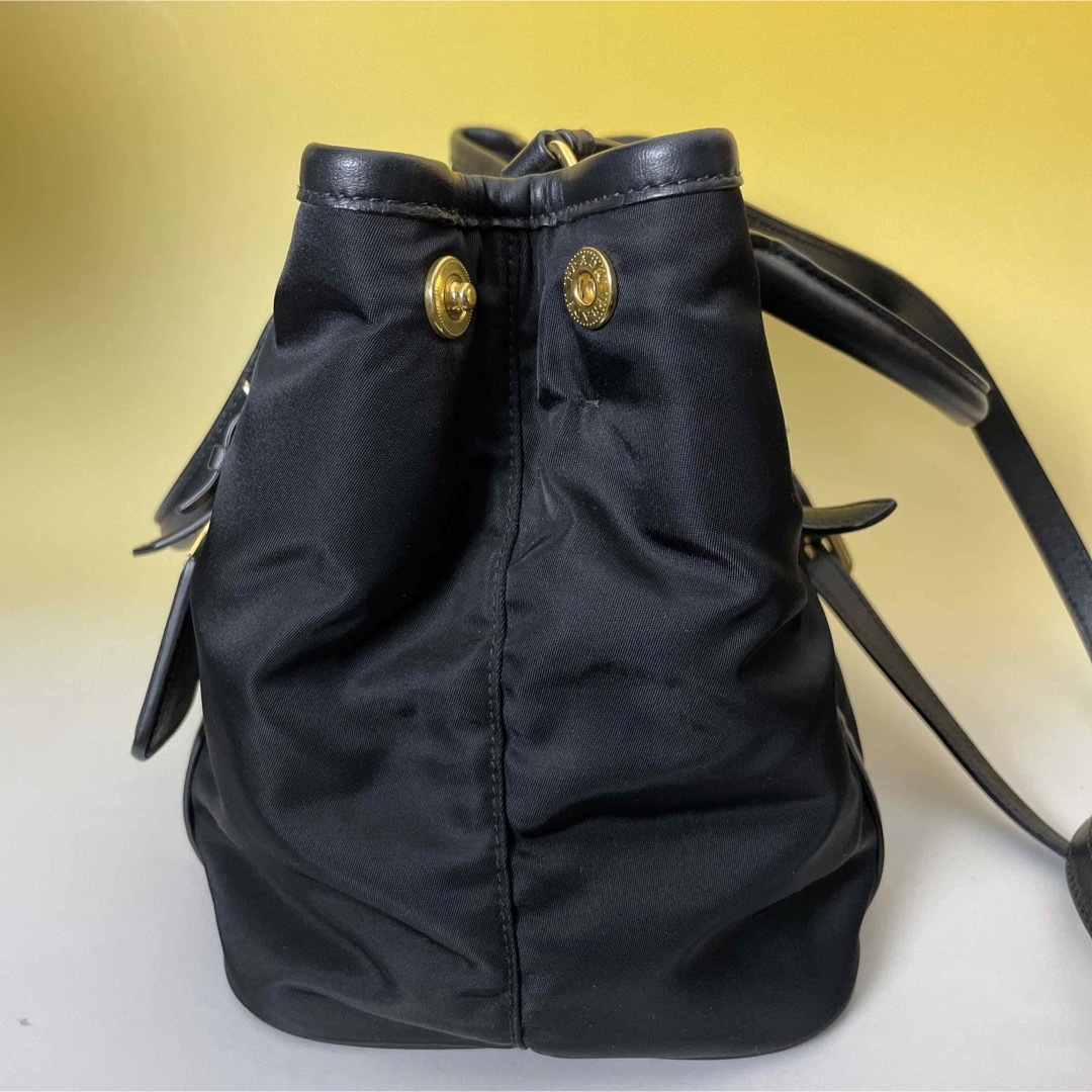 PRADA - prada 極美品 2way 黒 ハンドバッグ ナイロン レザー プラダの