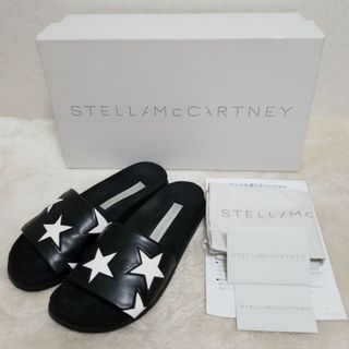 美品 STELLA McCARTNEY ステラマッカートニー 810119AP00I0 エアスライド サンダル ブラック 38(25cm) レディース AY4151W1