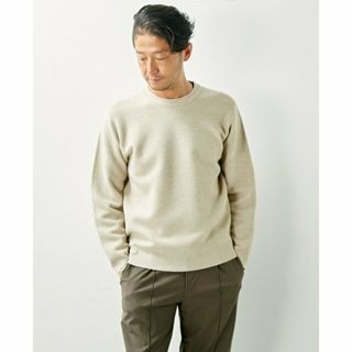 メンズメルローズ(MEN'S MELROSE)の【ライトベージュ】ミドルゲージリップルクルーネックセーター(その他)