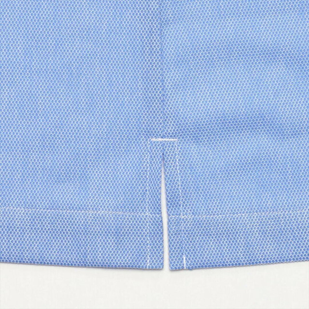 【サックス】【Pitta Re:)】形態安定 ボタンダウンカラー 半袖 ビズポロ ビジネスポロシャツ