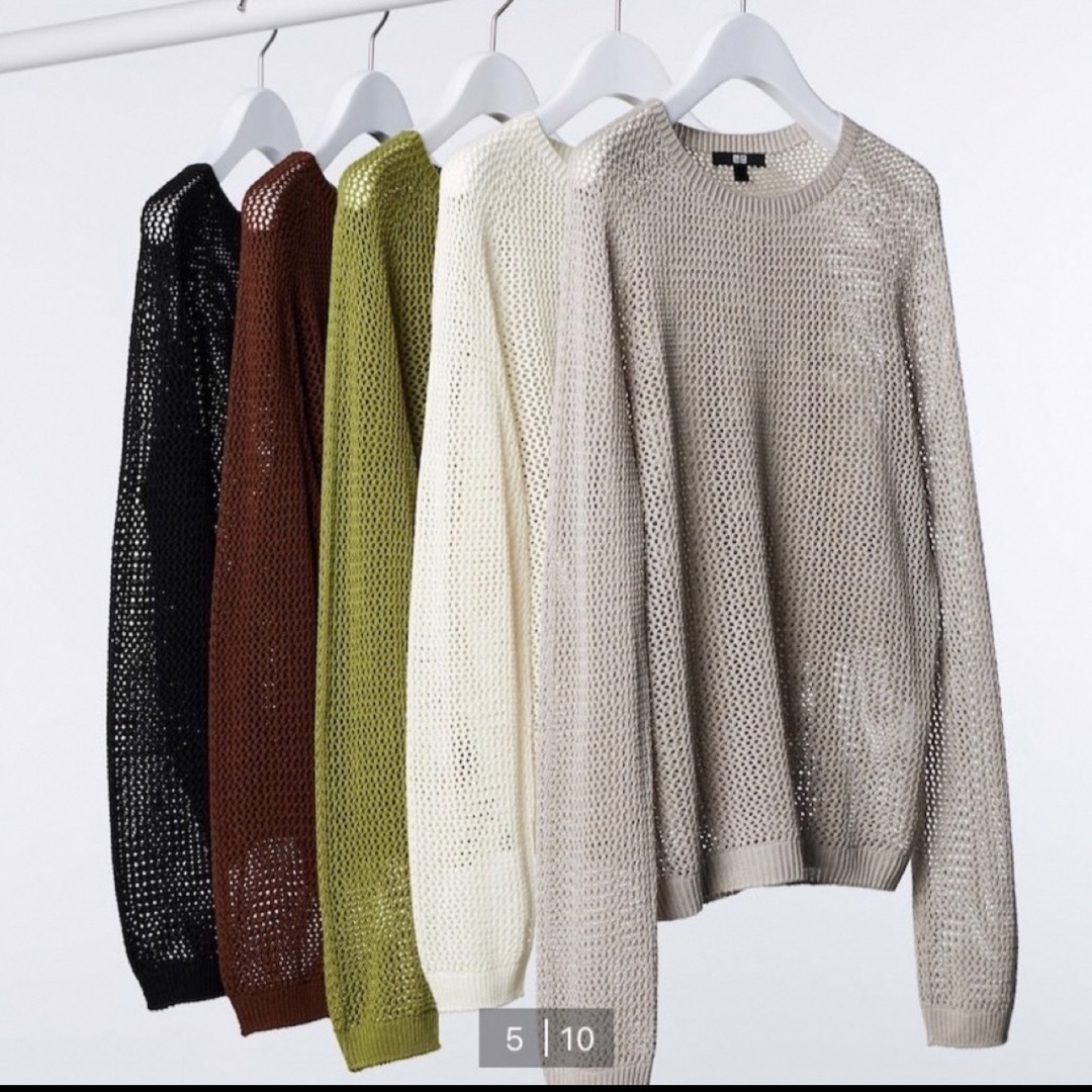 UNIQLO(ユニクロ)の3Dメッシュクルーネックセーター レディースのトップス(ニット/セーター)の商品写真