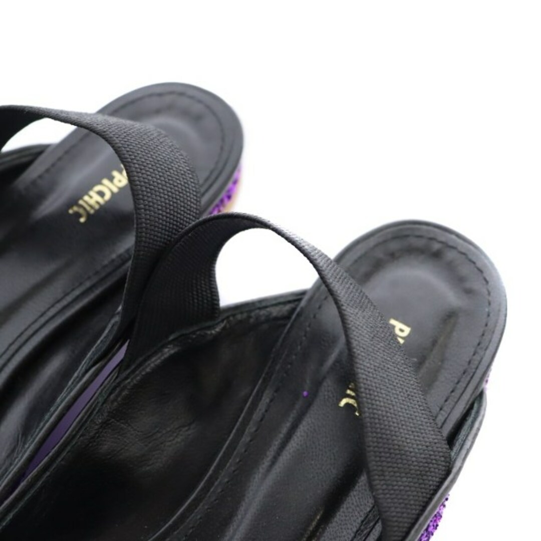 ピッピシック グリッターサンダル ミュール フラット 36 23cm 紫 レディースの靴/シューズ(サンダル)の商品写真