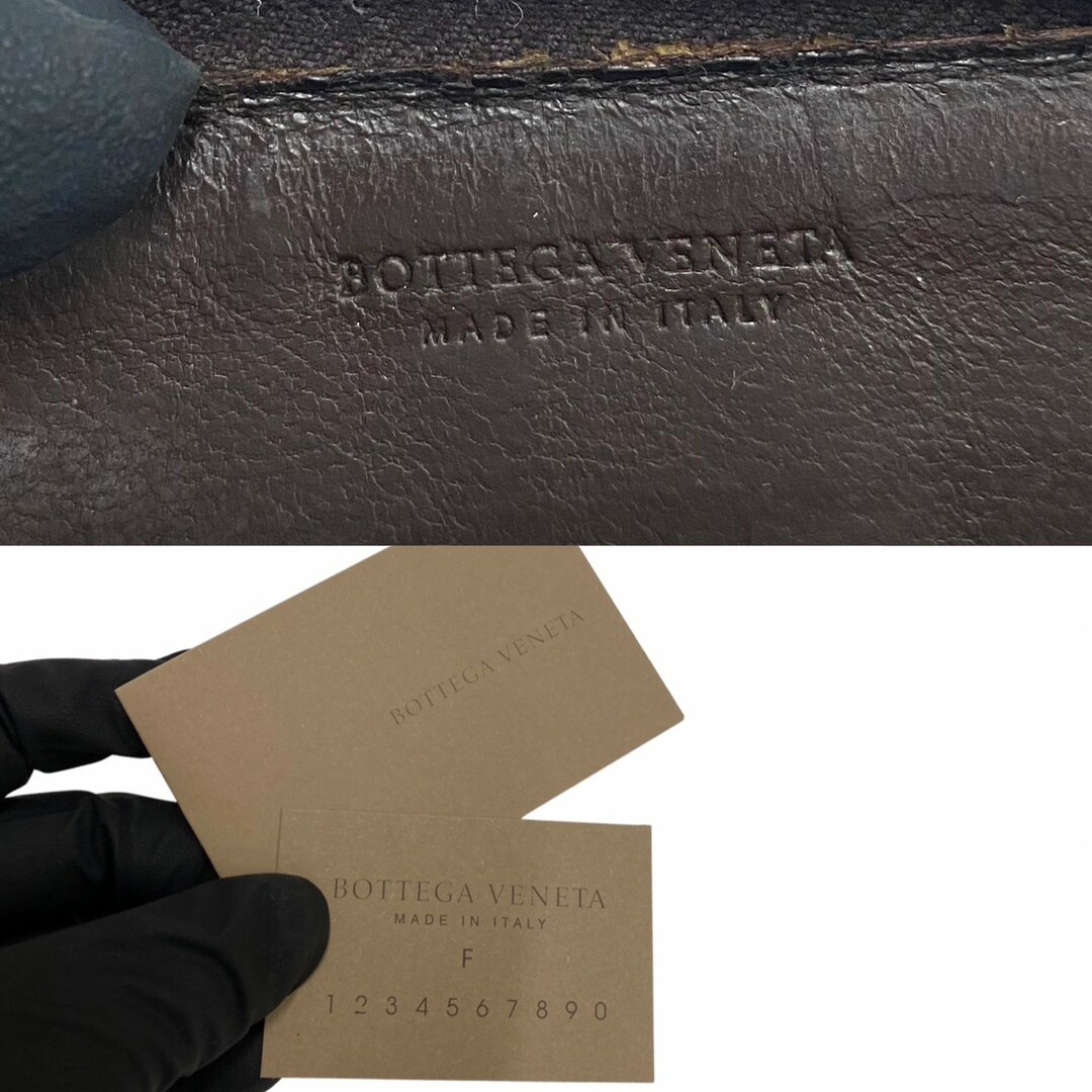 極 美品 箱 袋付 BOTTEGA VENETA ボッテガヴェネタ イントレチャート レザー 本革 ラウンドジップ 小銭入れ コインケース 財布 茶 24810 1