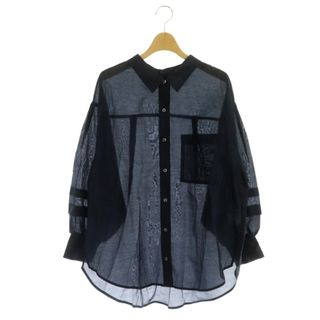 ストラ(Stola.)のストラ Stola. 23SS シアーシャツ 長袖 前開き 38 紺 ネイビー(シャツ/ブラウス(長袖/七分))