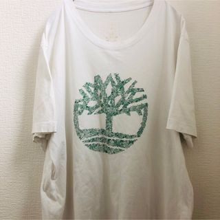 ティンバーランド(Timberland)の【ティンバーランド】 デカロゴ プリント 半袖 Tシャツ　古着　ホワイト(Tシャツ/カットソー(半袖/袖なし))