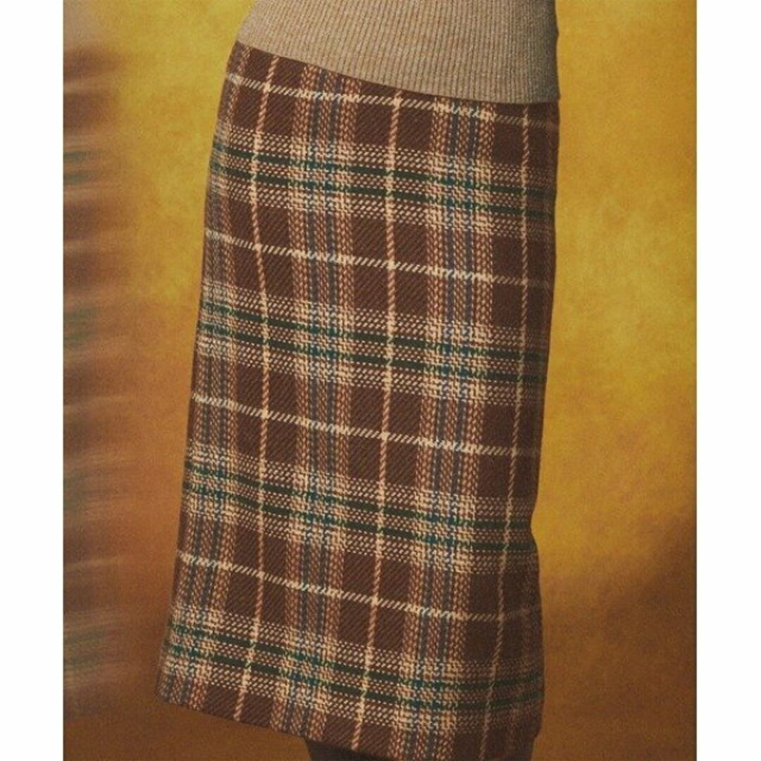 STRAWBERRY-FIELDS(ストロベリーフィールズ)の【うす茶】【M】サスティナウールチェック スカート レディースのスカート(ロングスカート)の商品写真