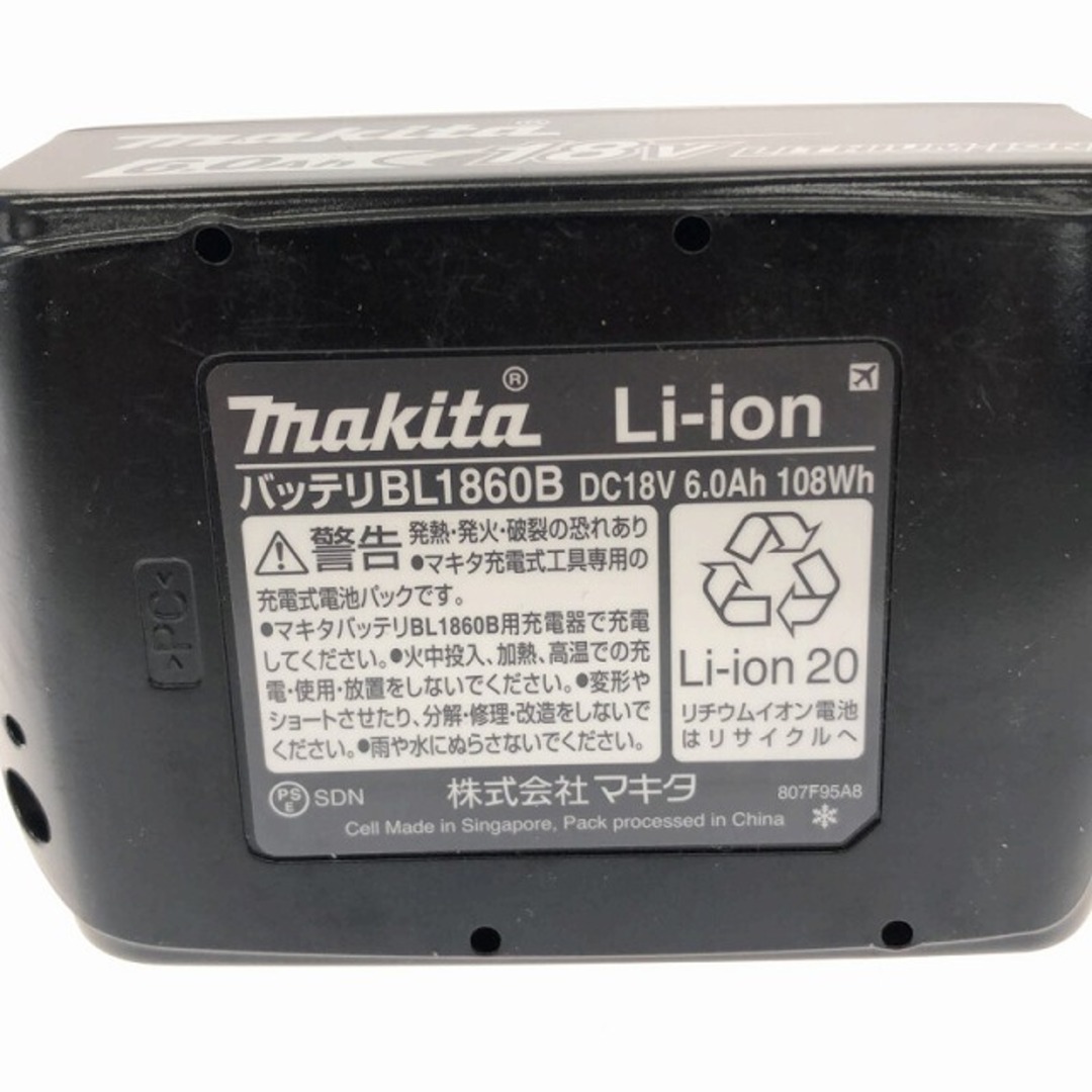 ☆未使用 2個セット☆ makita マキタ 18V 6.0Ah 残量表示付 純正 リチウムイオンバッテリー BL1860B リチュウムイオン電池 蓄電池 77271