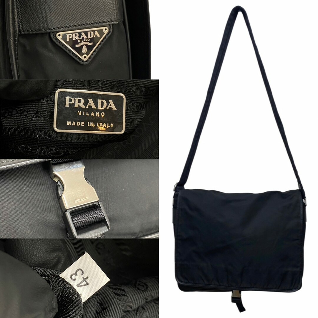 PRADA - 極 美品 PRADA プラダ 三角ロゴ 金具 ナイロン サフィアーノ