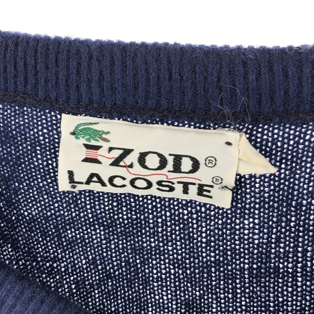 70年代 ラコステ LACOSTE IZOD Vネック アクリルニットセーター USA製 メンズL ヴィンテージ /eaa364972 2