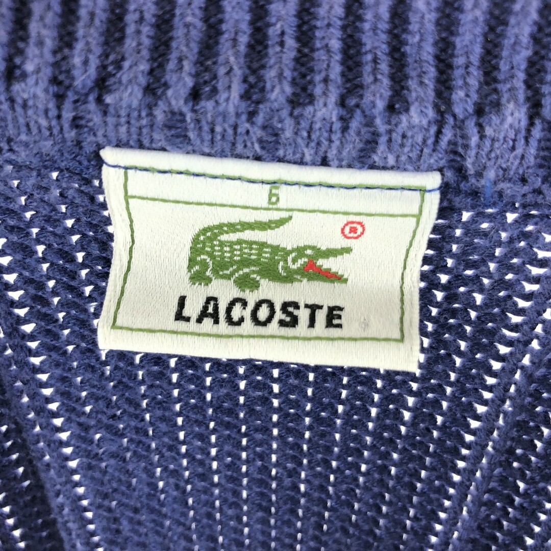 80年代 ラコステ LACOSTE CHEMISE Vネック アクリルニットセーター スペイン製 メンズXXL ヴィンテージ /eaa368238