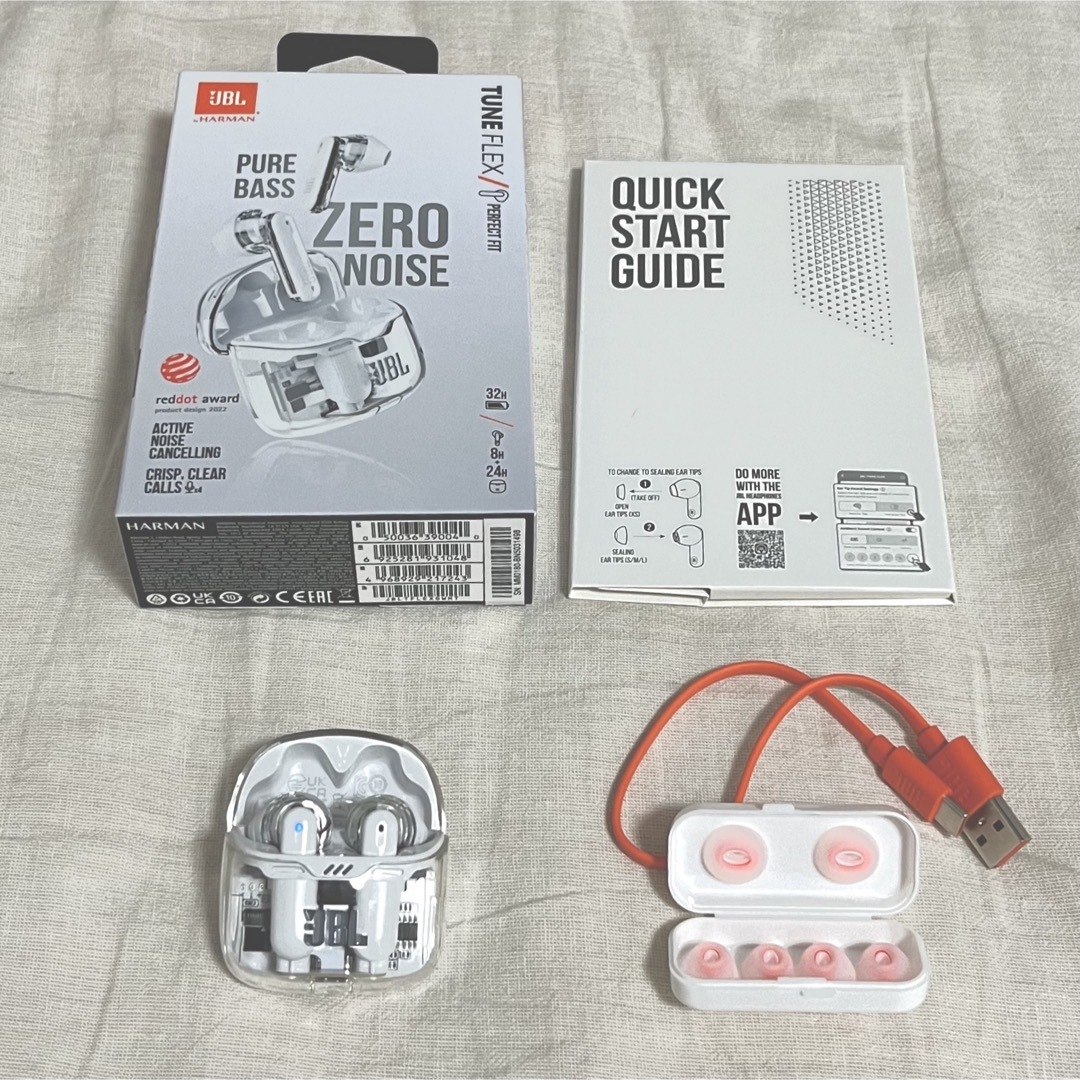 2024年新作入荷 JBL TUNE FLEX GHOST EDITION WHITE -ヘッドフォン