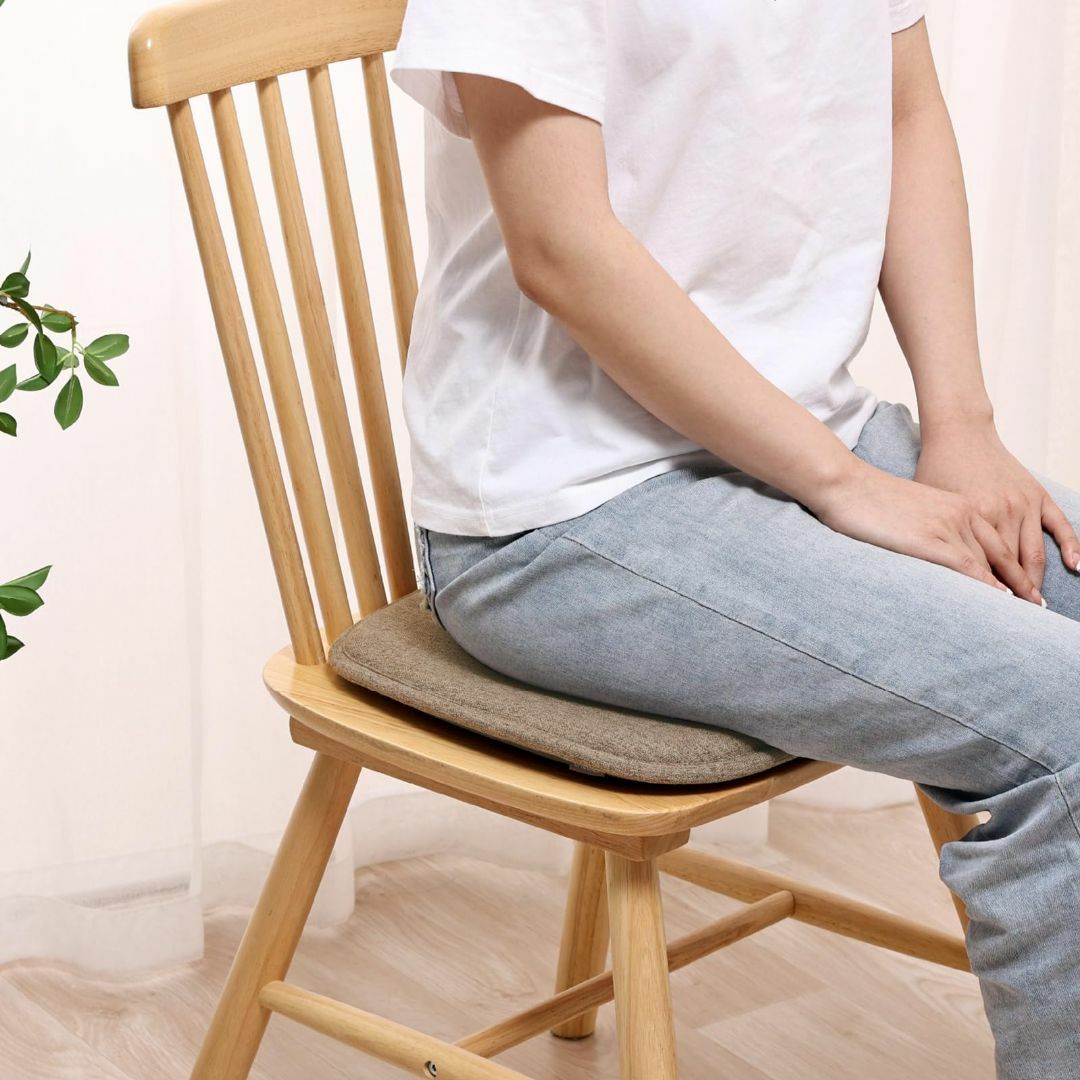 【色: コーヒー】HAVARGO 椅子クッション 2枚セット 座布団 椅子用 お