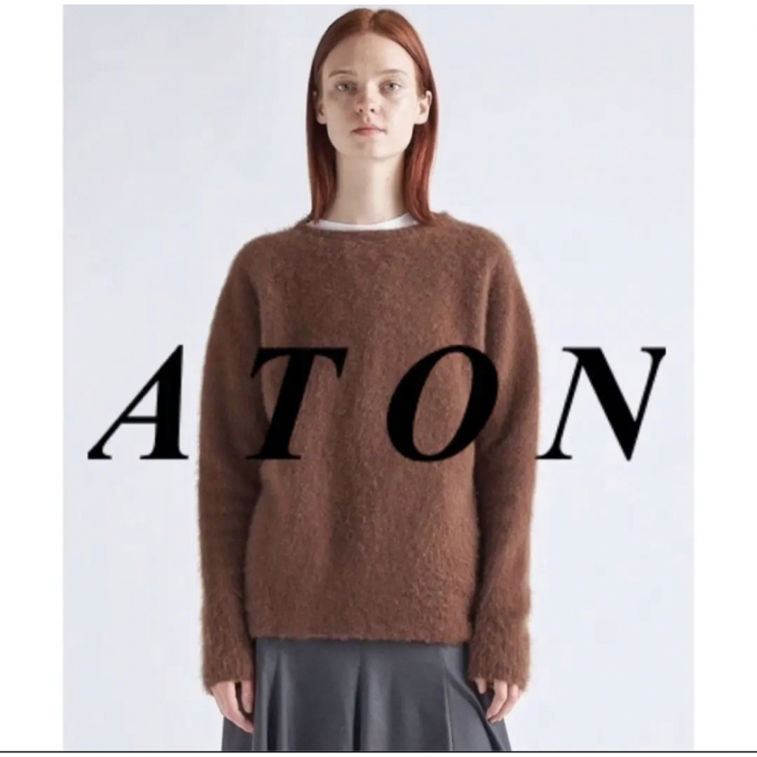 ATON - ATON FUR CASHMERE CREWNECK BRN上代3.6万の通販 by shop