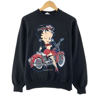 ヘインズ(Hanes)の古着 ヘインズ Hanes BETTY BOOP ベティブープ 両面プリント モーター キャラクタースウェットシャツ トレーナー メンズM /eaa367190(スウェット)