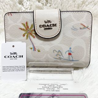 新品未使用✨COACH ハワイ サーフィン ホワイト 波乗り 二つ折り