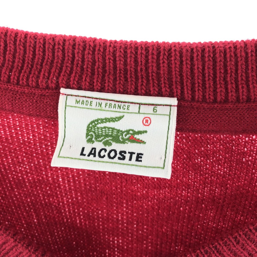 LACOSTE(ラコステ)の古着 80年代 ラコステ LACOSTE フレンチラコステ Vネック ウールニットセーター フランス製 メンズXL ヴィンテージ /eaa364965 メンズのトップス(ニット/セーター)の商品写真