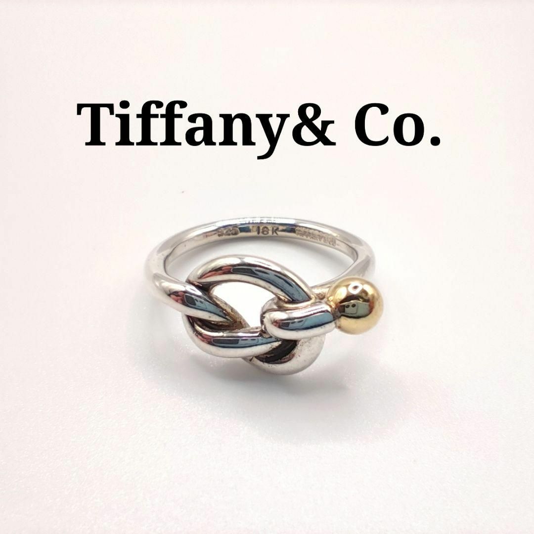 極美品】＊Tiffanyu0026 Co.＊リング＊ラブノット＊SV925×K18＊-