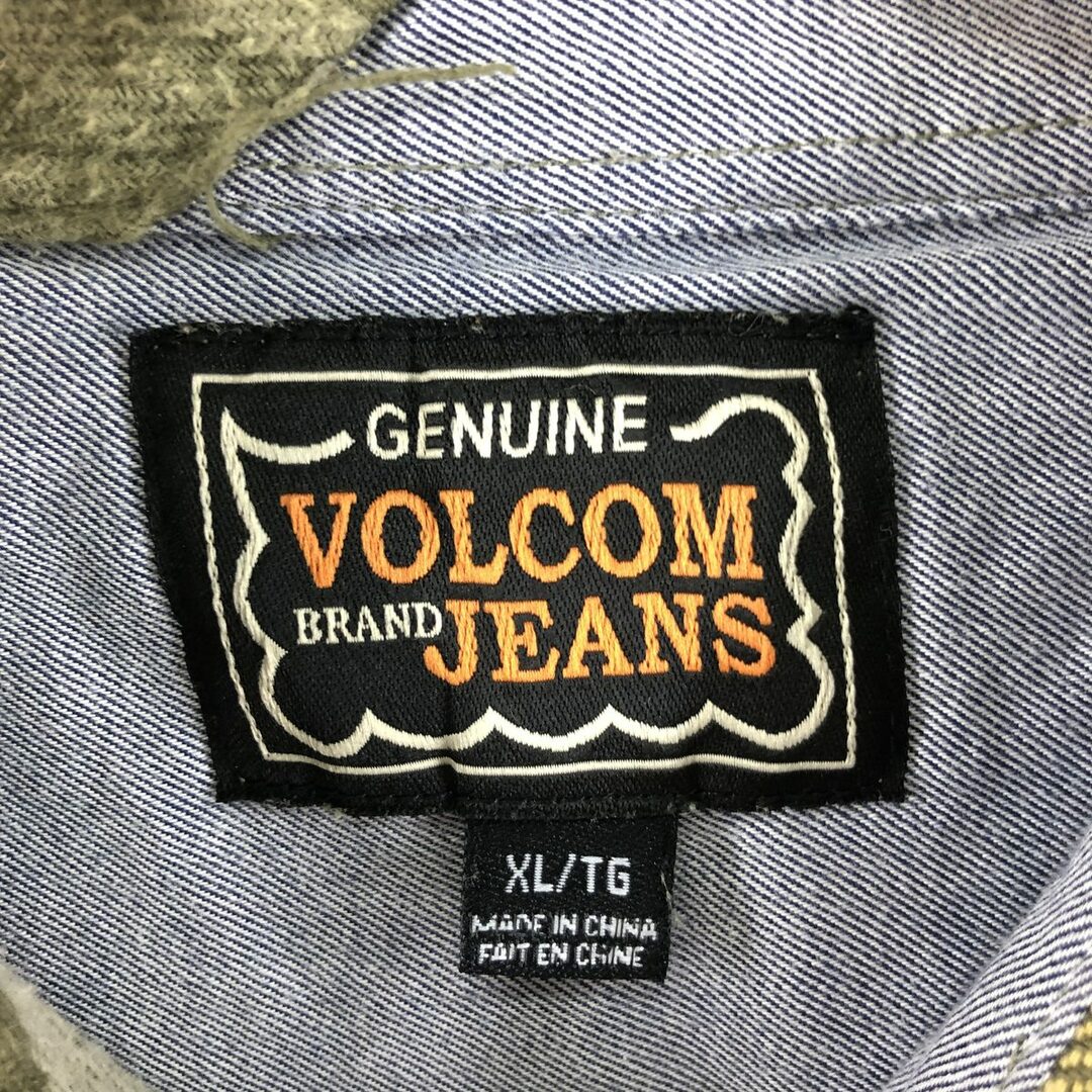 VOLCOM BRAND JEANS 長袖 チェック柄 ヘビーネルシャツ メンズXL /eaa367585