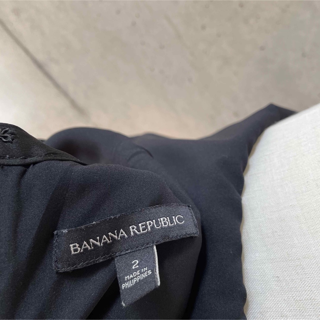 バナナリパブリック ボタン ワンピース マオカラー ノースリーブ  レディースのワンピース(ひざ丈ワンピース)の商品写真