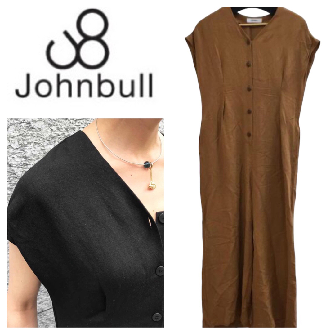 JOHNBULL PRIVATE LABO(ジョンブルプライベートラボ)のJohnbull ジョンブル ⭐︎ Mサイズ  BR リネンVネックサロペット レディースのパンツ(サロペット/オーバーオール)の商品写真