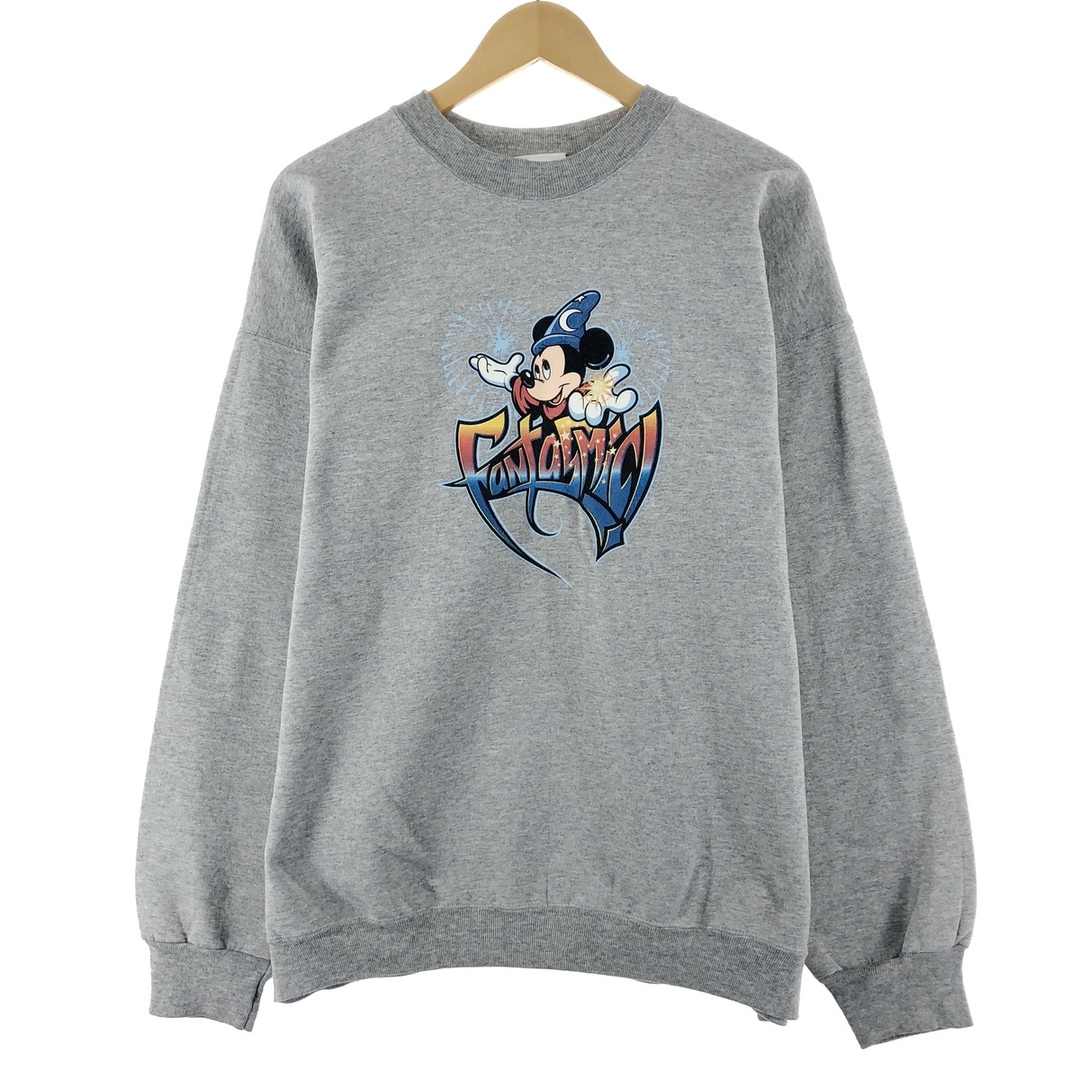 グレー系灰色柄ビックサイズ 90年代 ウォルトディズニー WALT DISNEY MICKEY MOUSE ミッキーマウス FANTASMIC ファンタズミック ムービー キャラクタースウェットシャツ トレーナー メンズXXXL /eaa367186