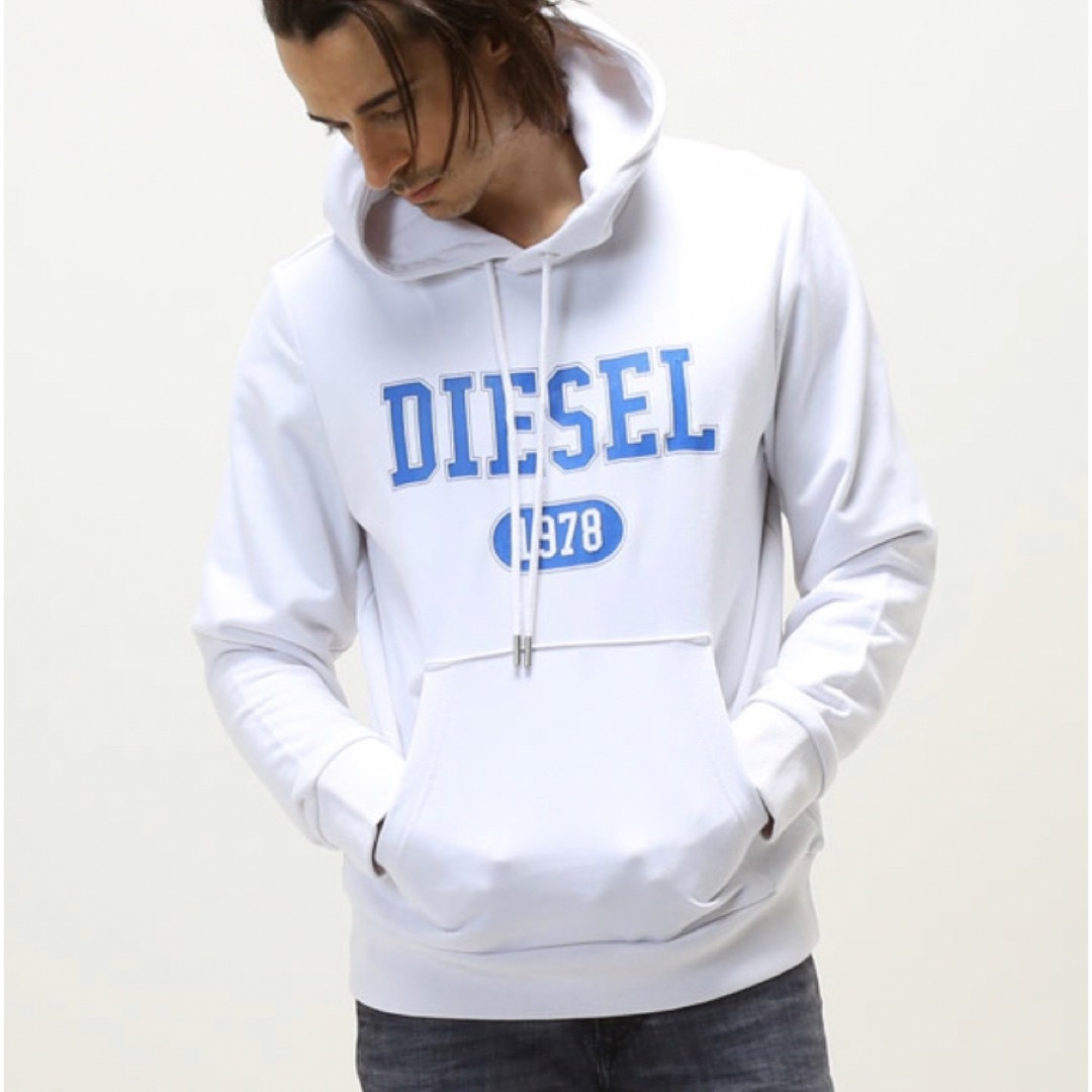 【新品】DIESEL ディーゼル／アイコンロゴ スウェット フーディーパーカーS