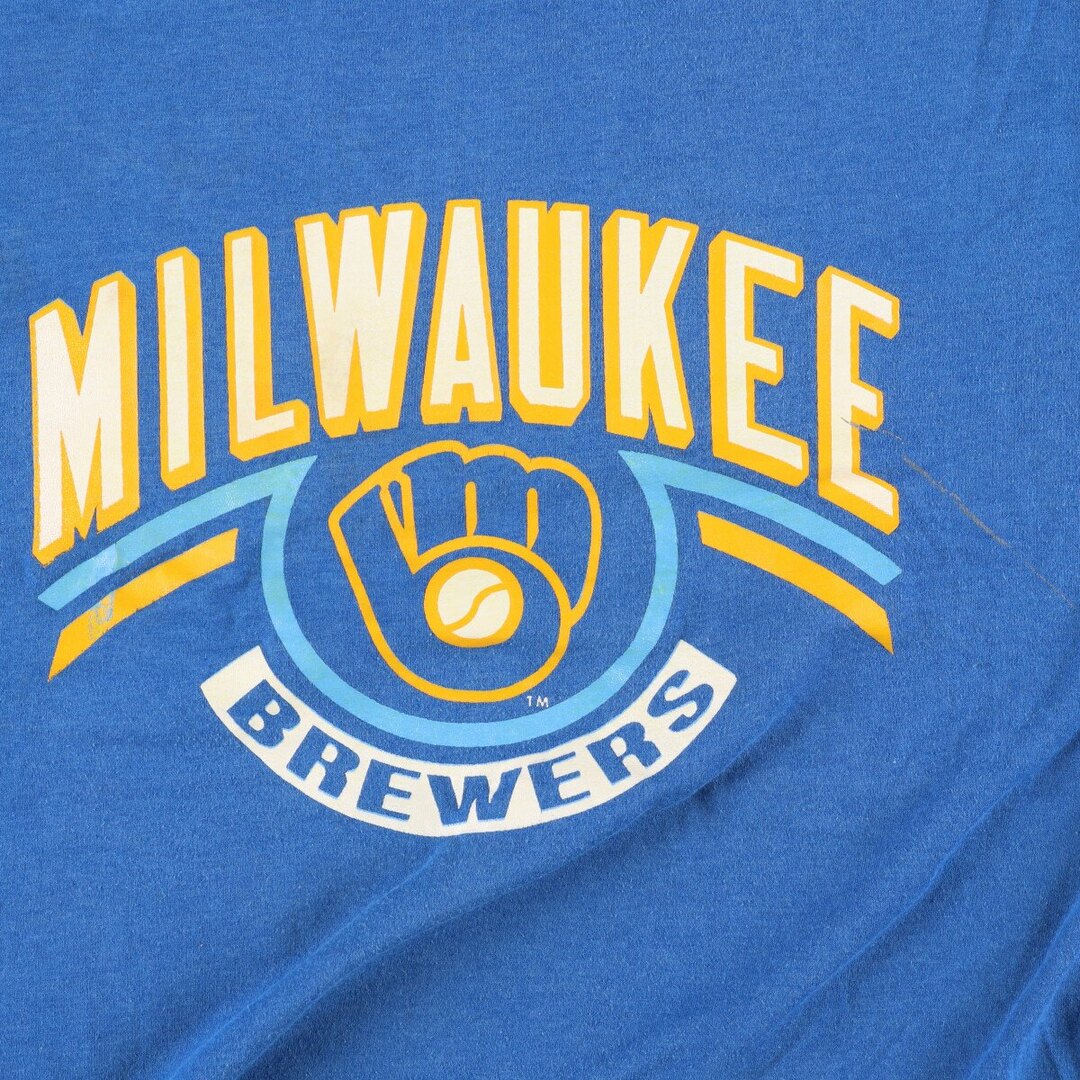 80年代 チャンピオン Champion トリコタグ MLB MILWAUKEE BREWERS ミルウォーキーブルワーズ スポーツプリントTシャツ USA製 メンズL ヴィンテージ /eaa320968