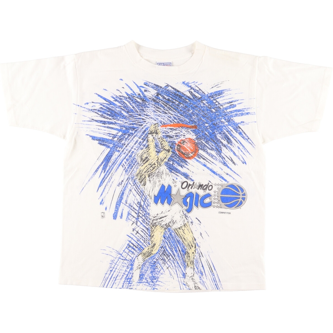 90年代 All Sport NBA ORLANDO MAGIC オーランドマジック 両面プリント スポーツプリントTシャツ USA製 メンズL ヴィンテージ /eaa320931
