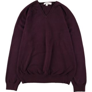 カルバンクライン(Calvin Klein)の古着 カルバンクライン Calvin klein Vネック コットンニットセーター メンズL /eaa364990(ニット/セーター)