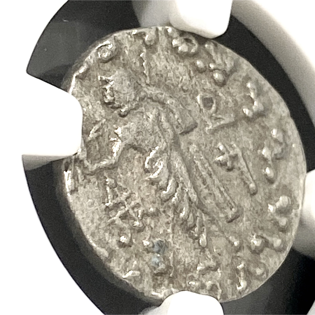 紀元前58年 インド スキタイ ドラクマ 銀貨 NGC XF 古代 コイン 6