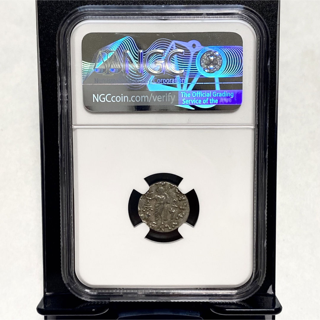 紀元前58年 インド スキタイ ドラクマ 銀貨 NGC XF 古代 コイン 3