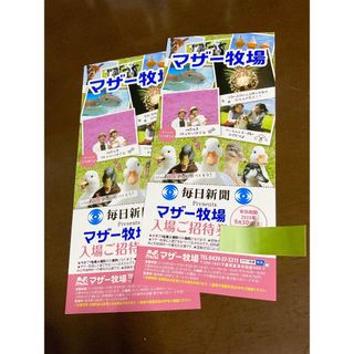 ’23.９/ 30 迄 ♡ 千葉県 マザー牧場 ♡ 入園券２枚セットです！(動物園)