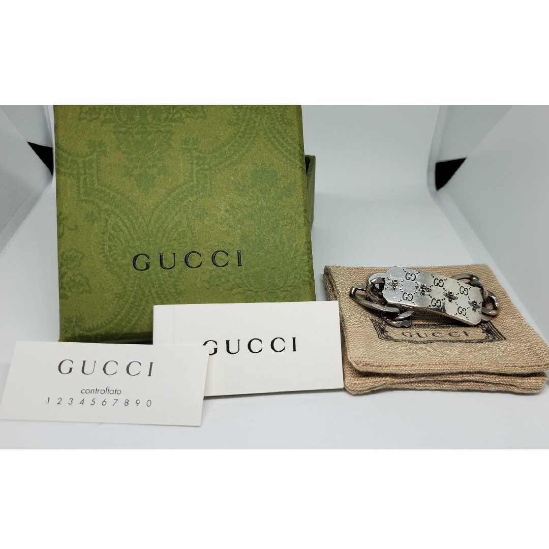 【超レア現行品】GUCCI GG＆ビー モチーフ エングレービング ブレスレット