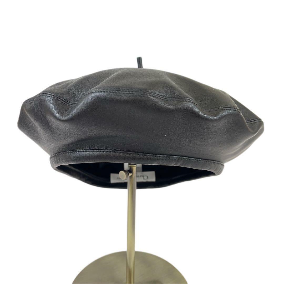 Christian Dior - 未使用 DIOR ディオール レザーベレー帽 ハンチング
