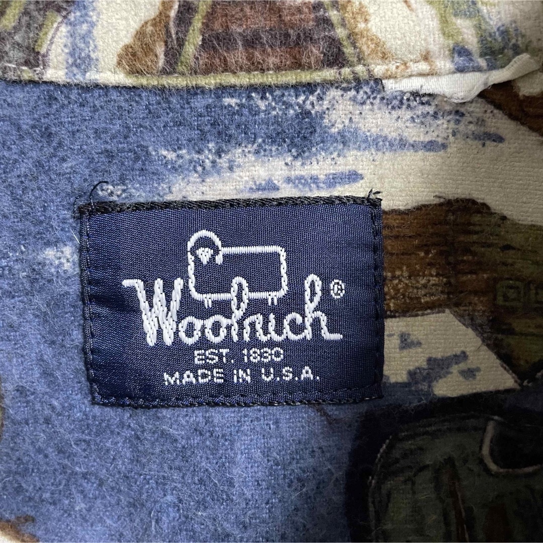 WOOLRICH(ウールリッチ)の90s  ウールリッチ　長袖シャツ　風景柄　総柄　アニマル　メンズXLサイズ相当 メンズのトップス(シャツ)の商品写真