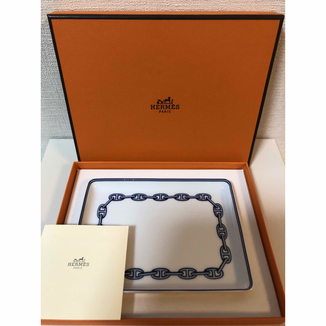 Hermes(エルメス)の【未使用品】☆HERMES☆エルメス☆シェーヌダンクル☆角皿☆スクエアプレート☆ インテリア/住まい/日用品のキッチン/食器(食器)の商品写真